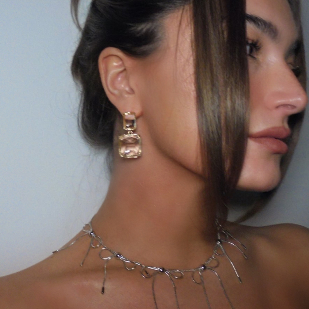 Crystal Clear Glass Earrings