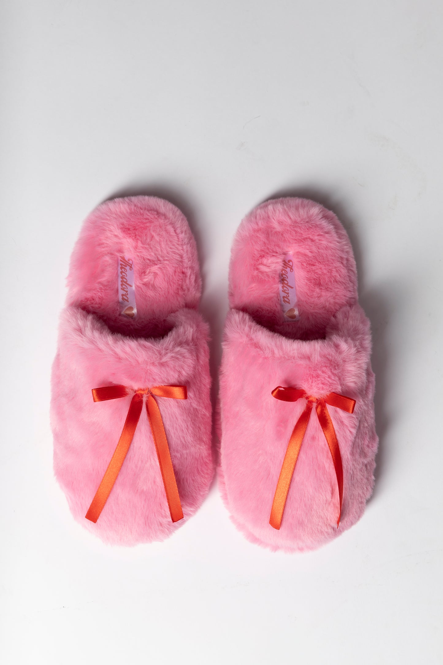 Ruby Red Teddy Bow Slippers