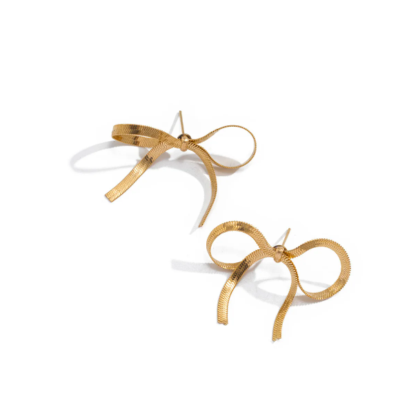 Mini Gold Bow Earrings